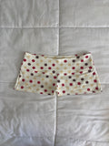 red & brown polka dot shorts