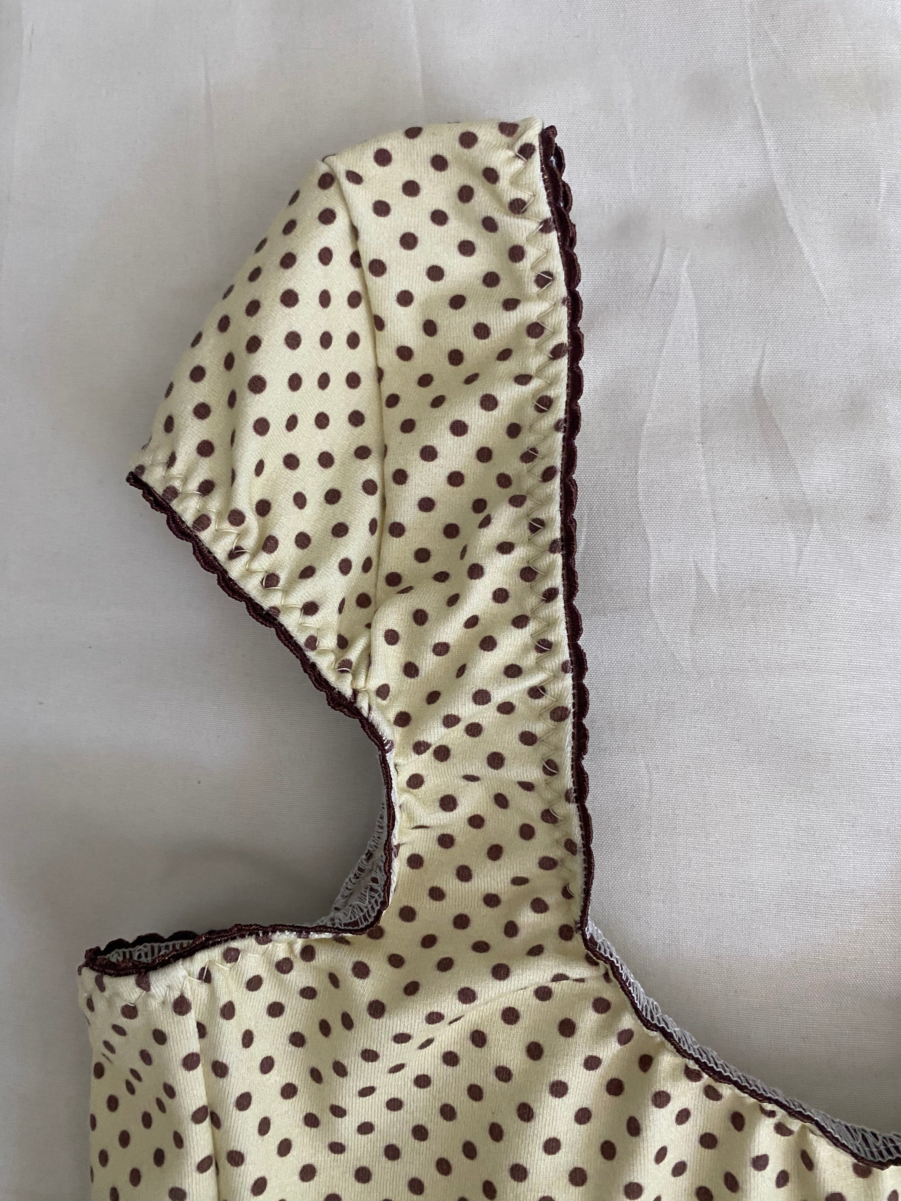 yellow & brown polka dot top