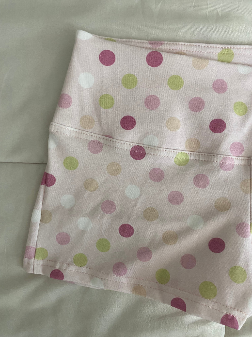 large polka dot shorts in pink