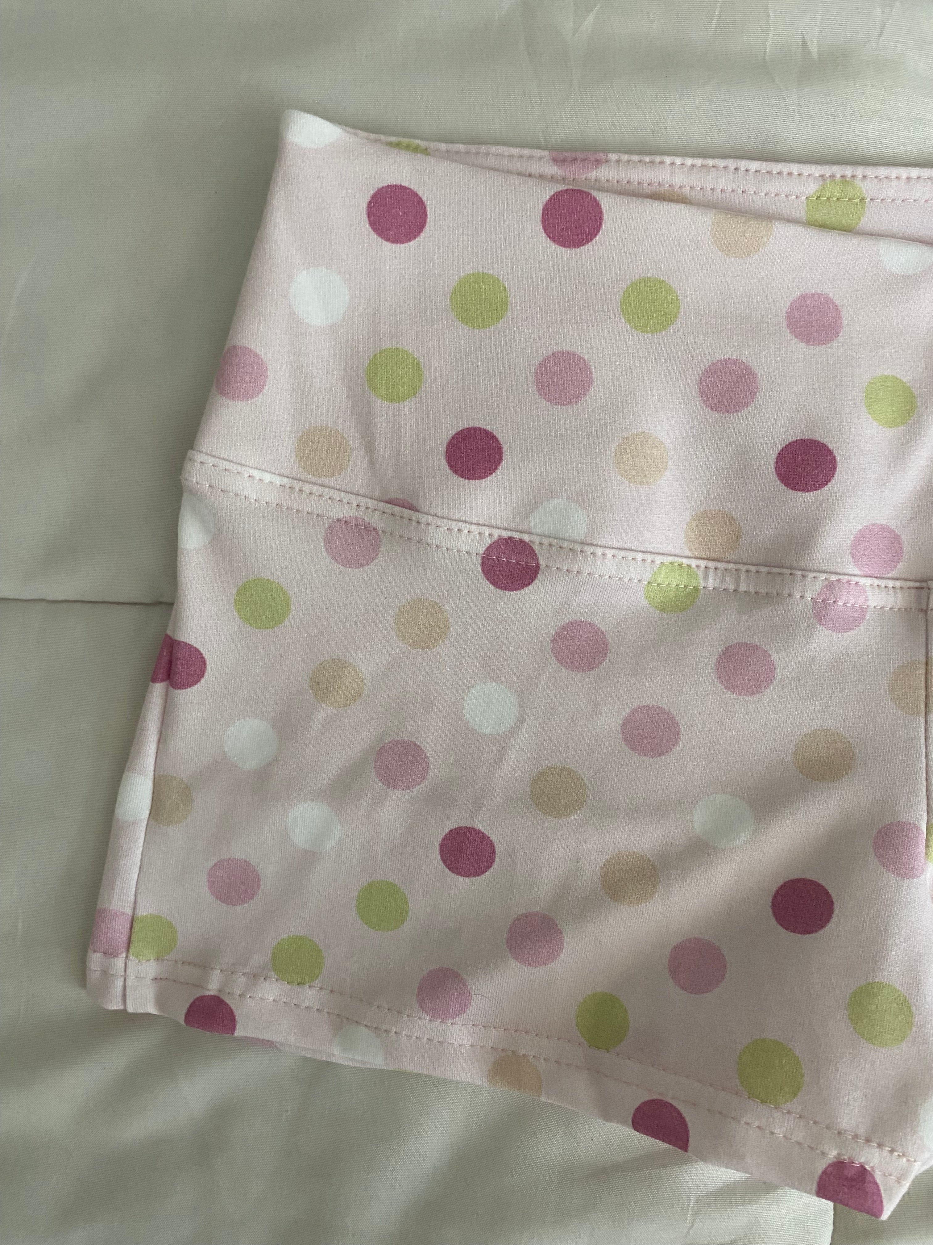 large polka dot shorts in pink