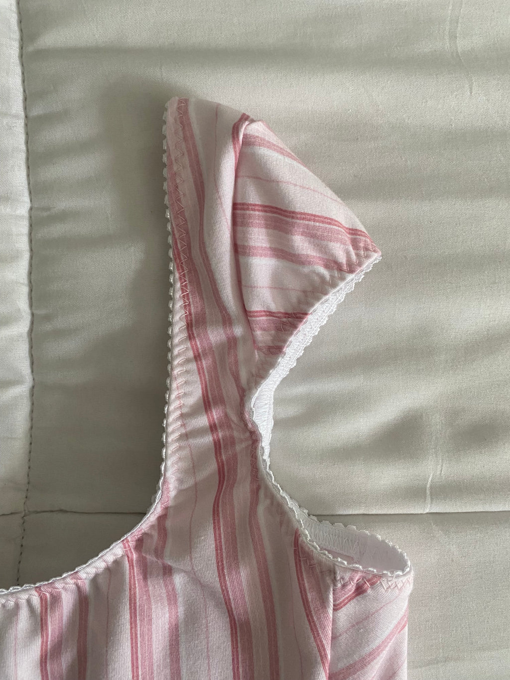 pink & white striped top