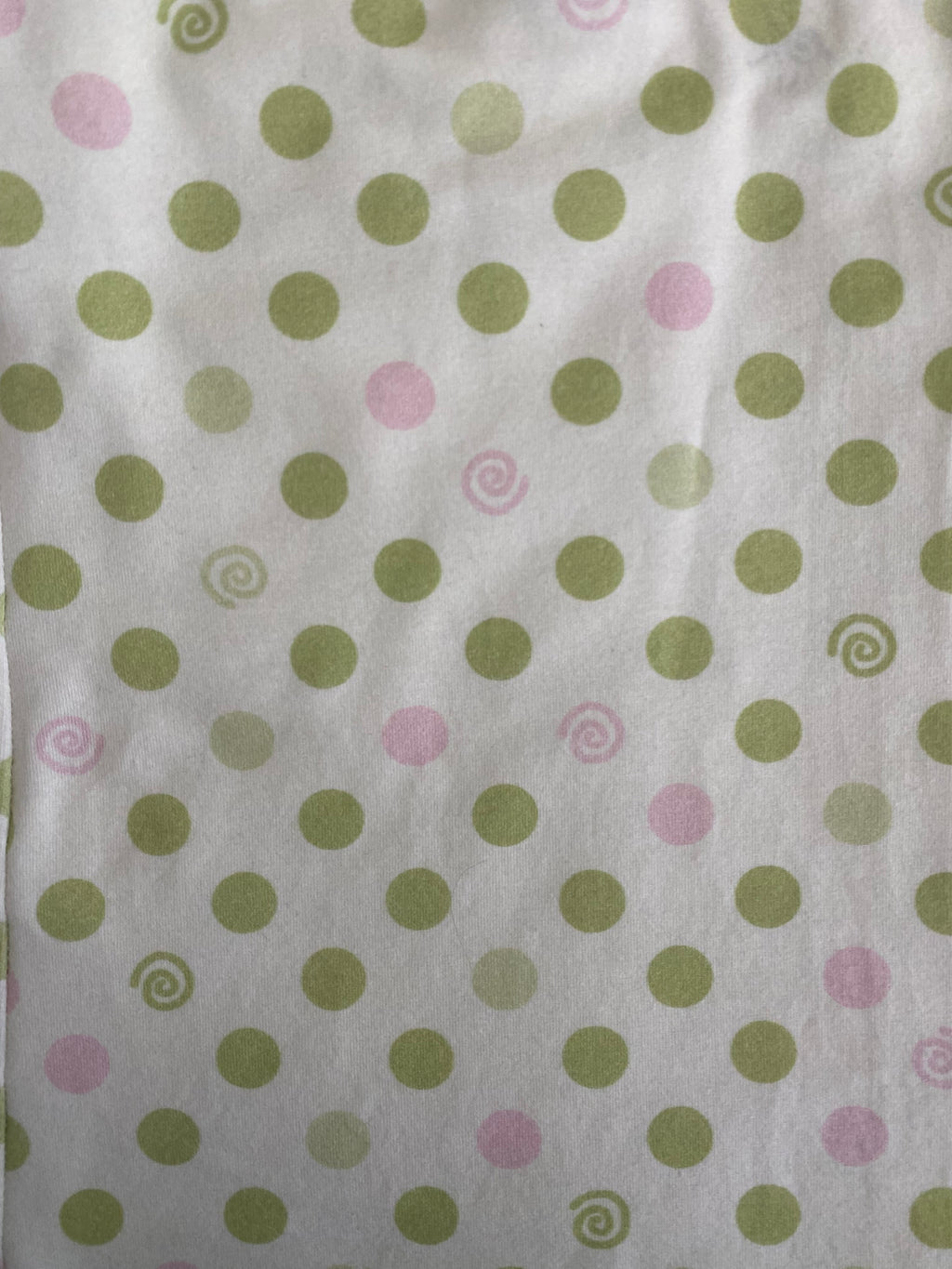 S green & pink dotted/swirl top