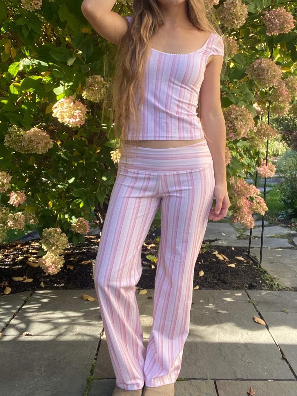 pink & white striped pants