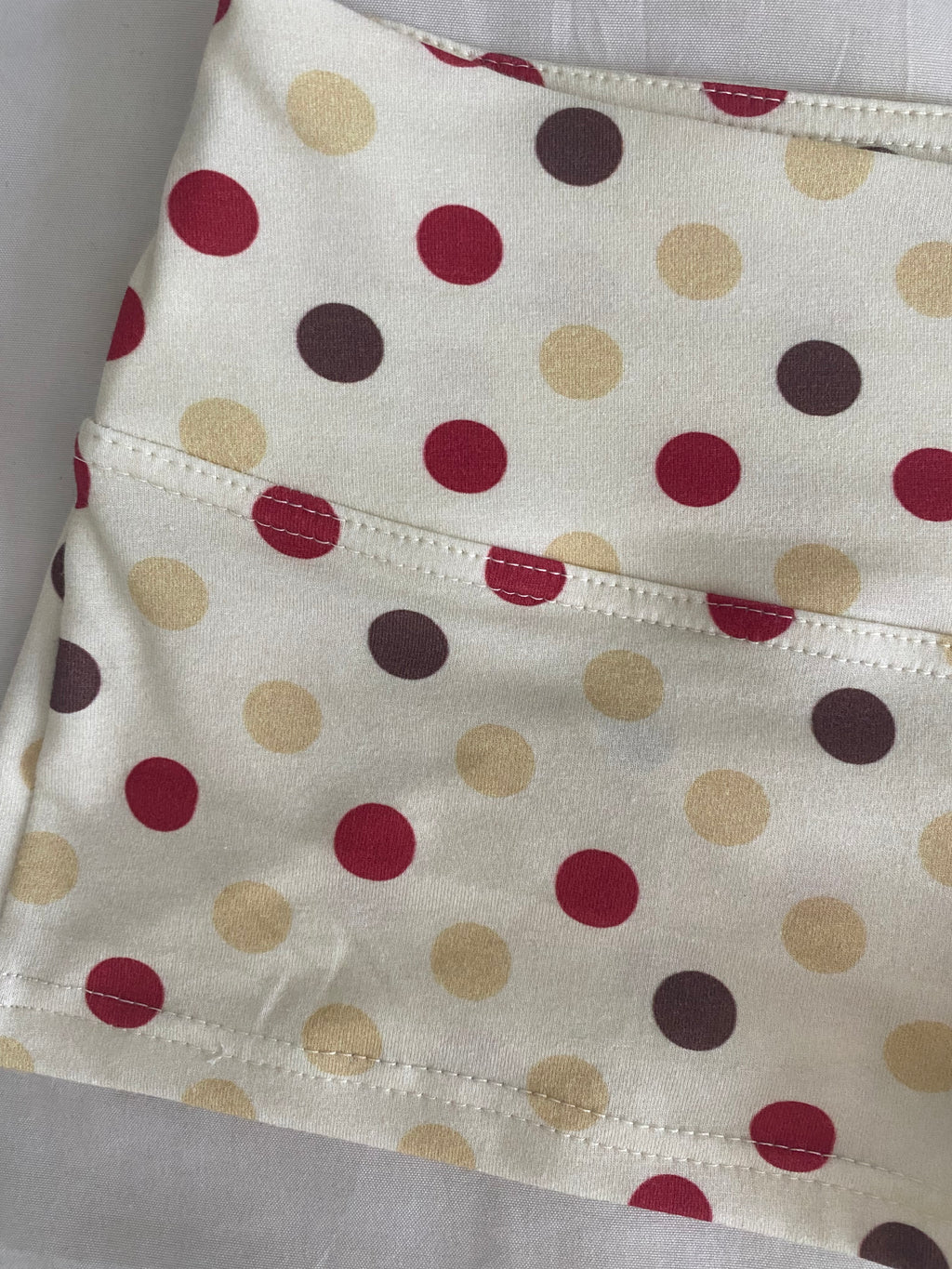 red & brown polka dot shorts