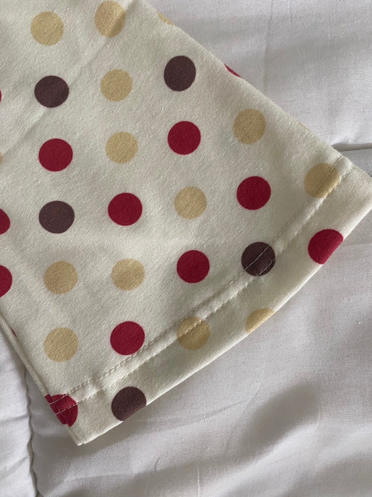 red & brown polka dot long sleeve top