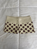 yellow & brown polka dot shorts