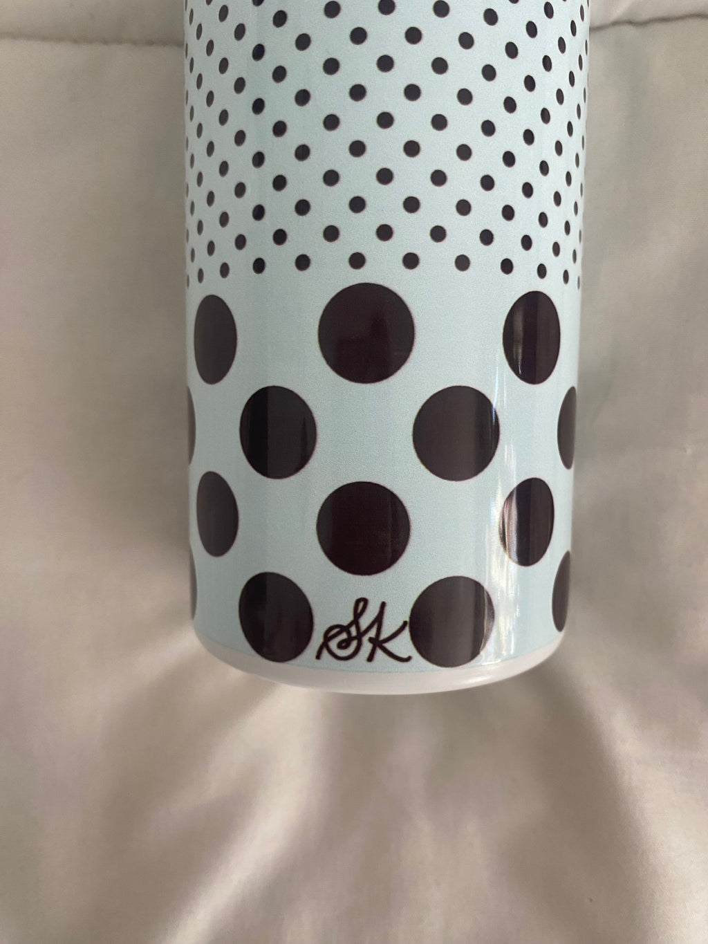 blue & brown polka dot tumbler