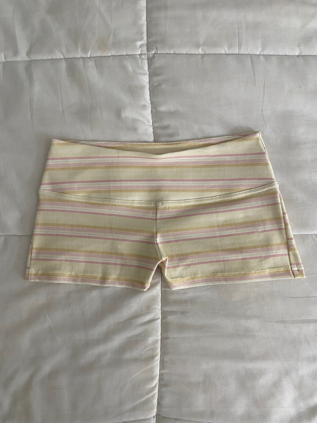 yellow & pink striped shorts