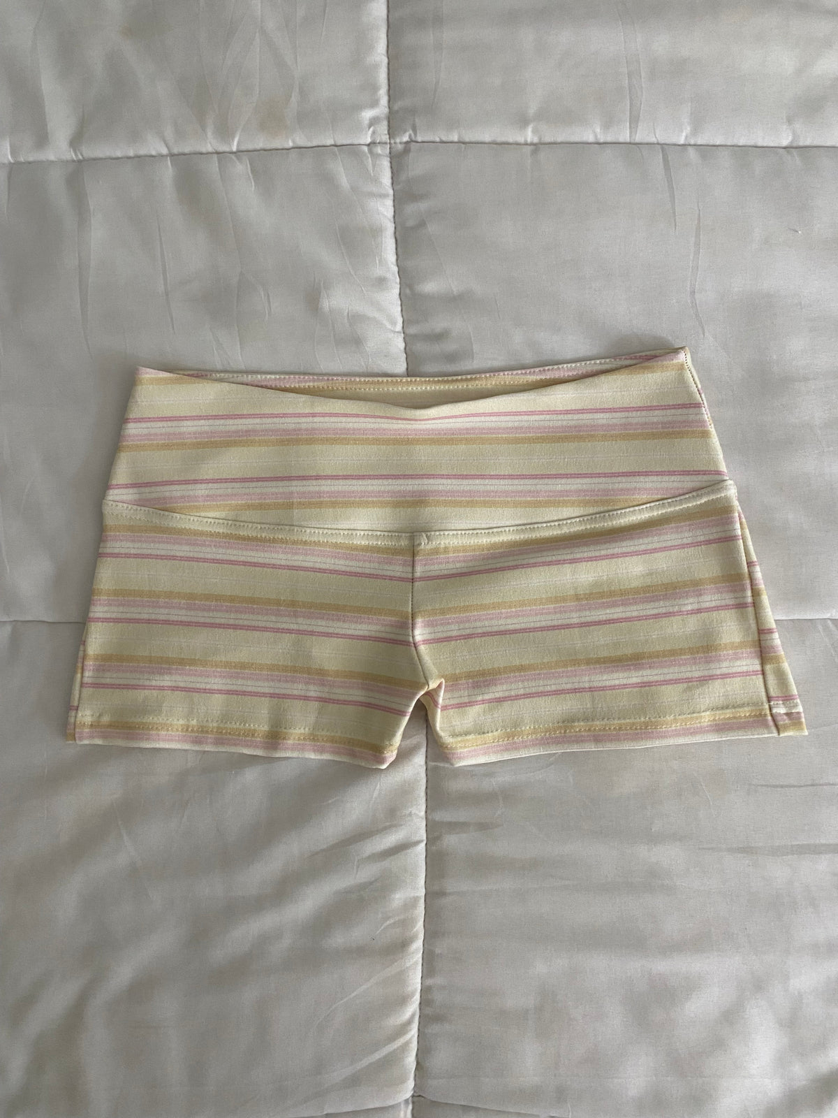 yellow & pink striped shorts