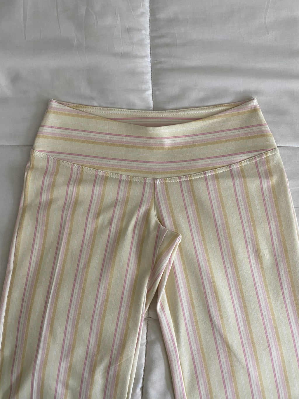 yellow & pink striped pants