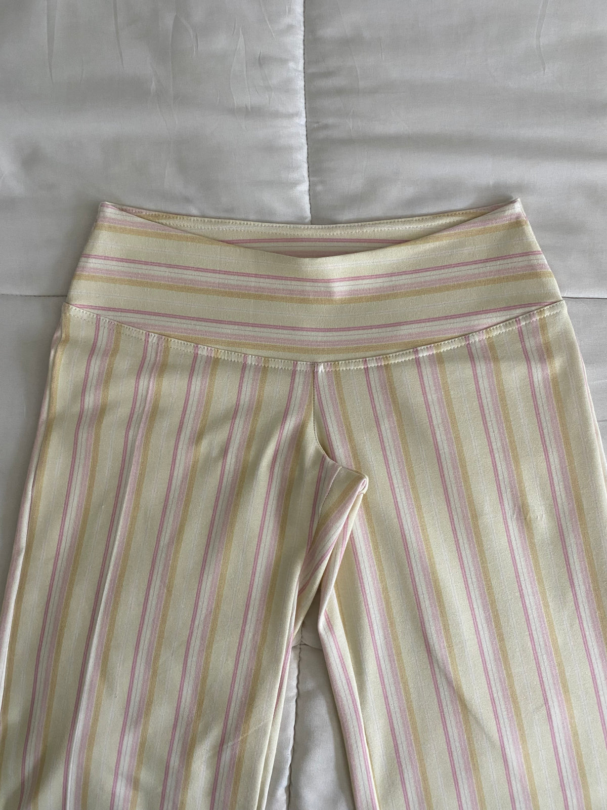 yellow & pink striped pants