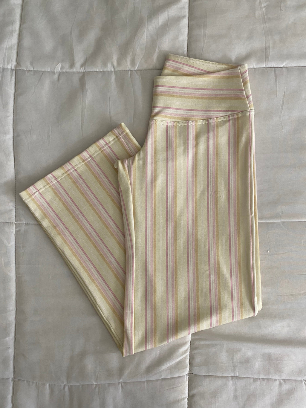 yellow & pink striped pants