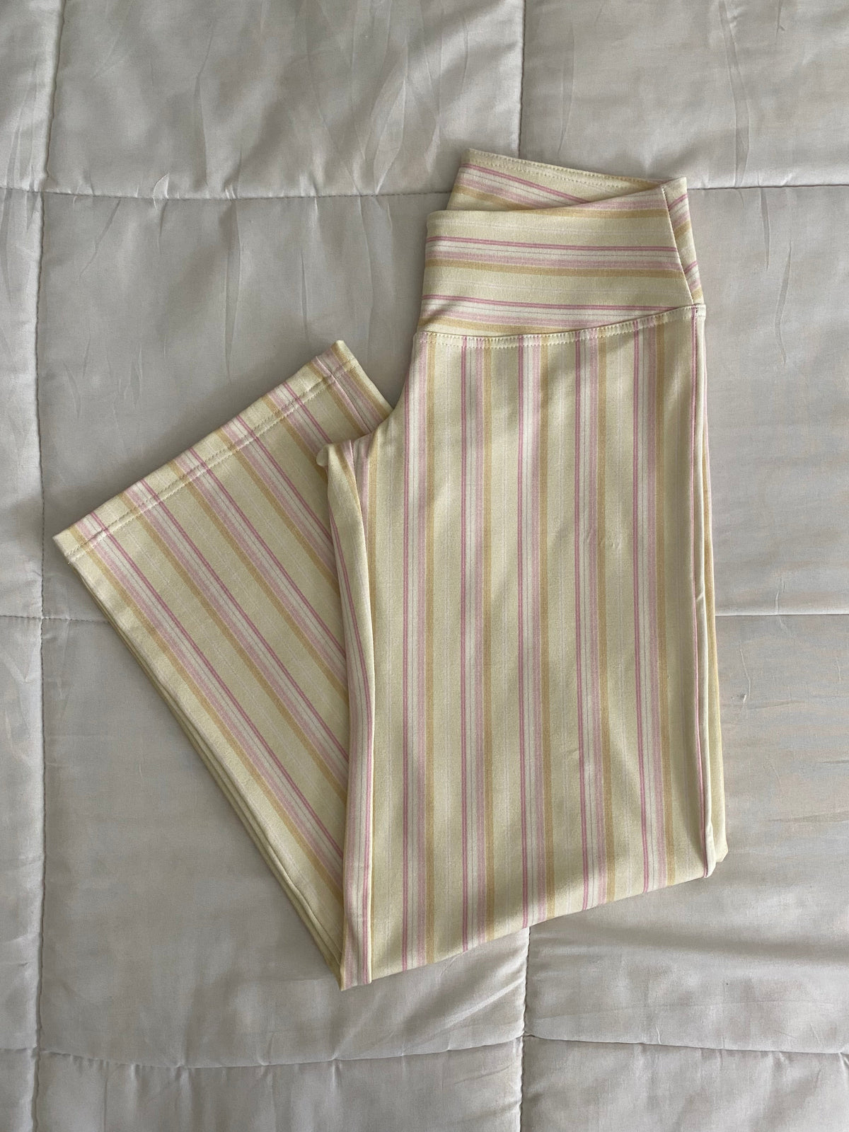 yellow & pink striped pants