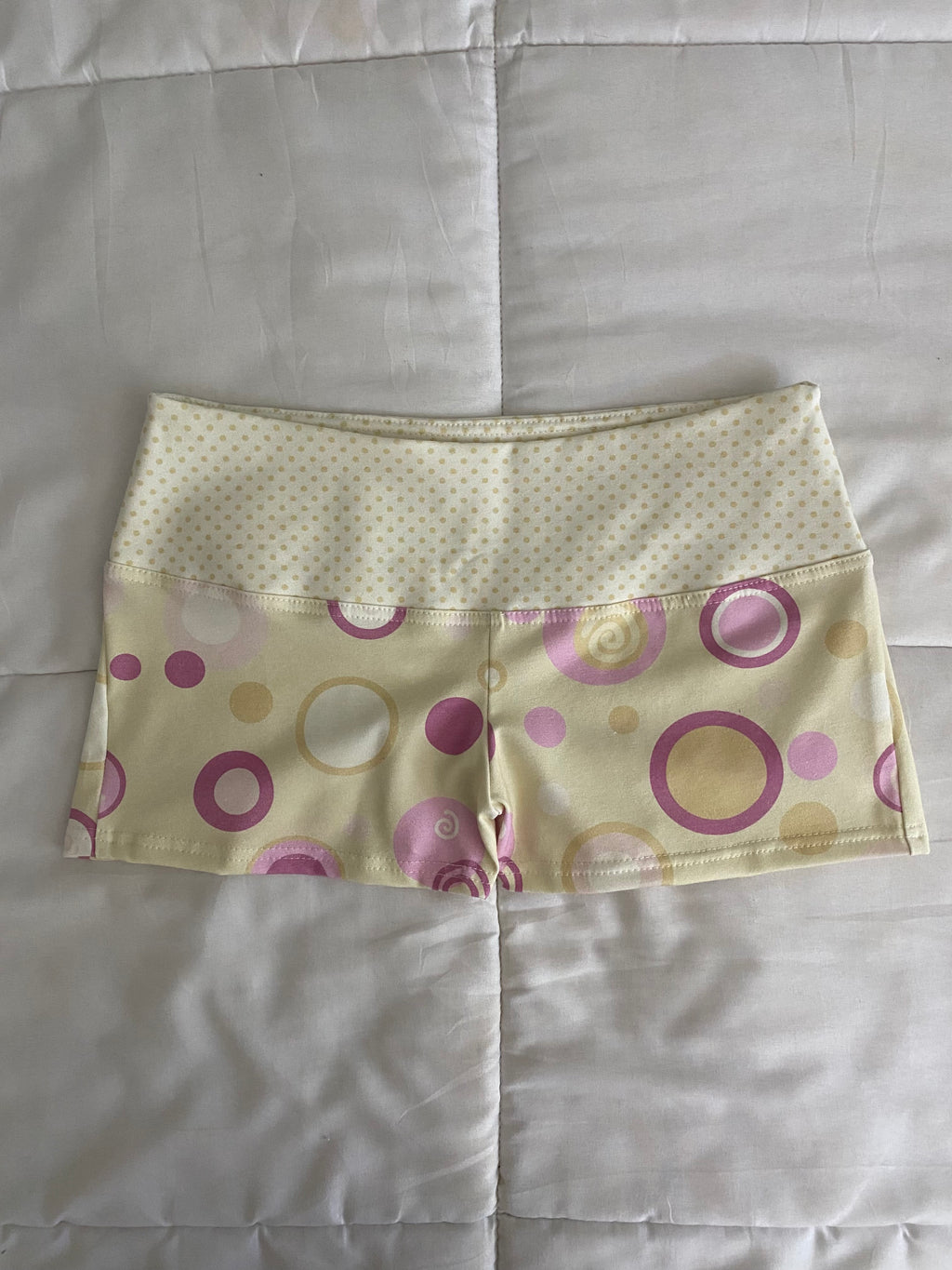 yellow & pink swirl shorts