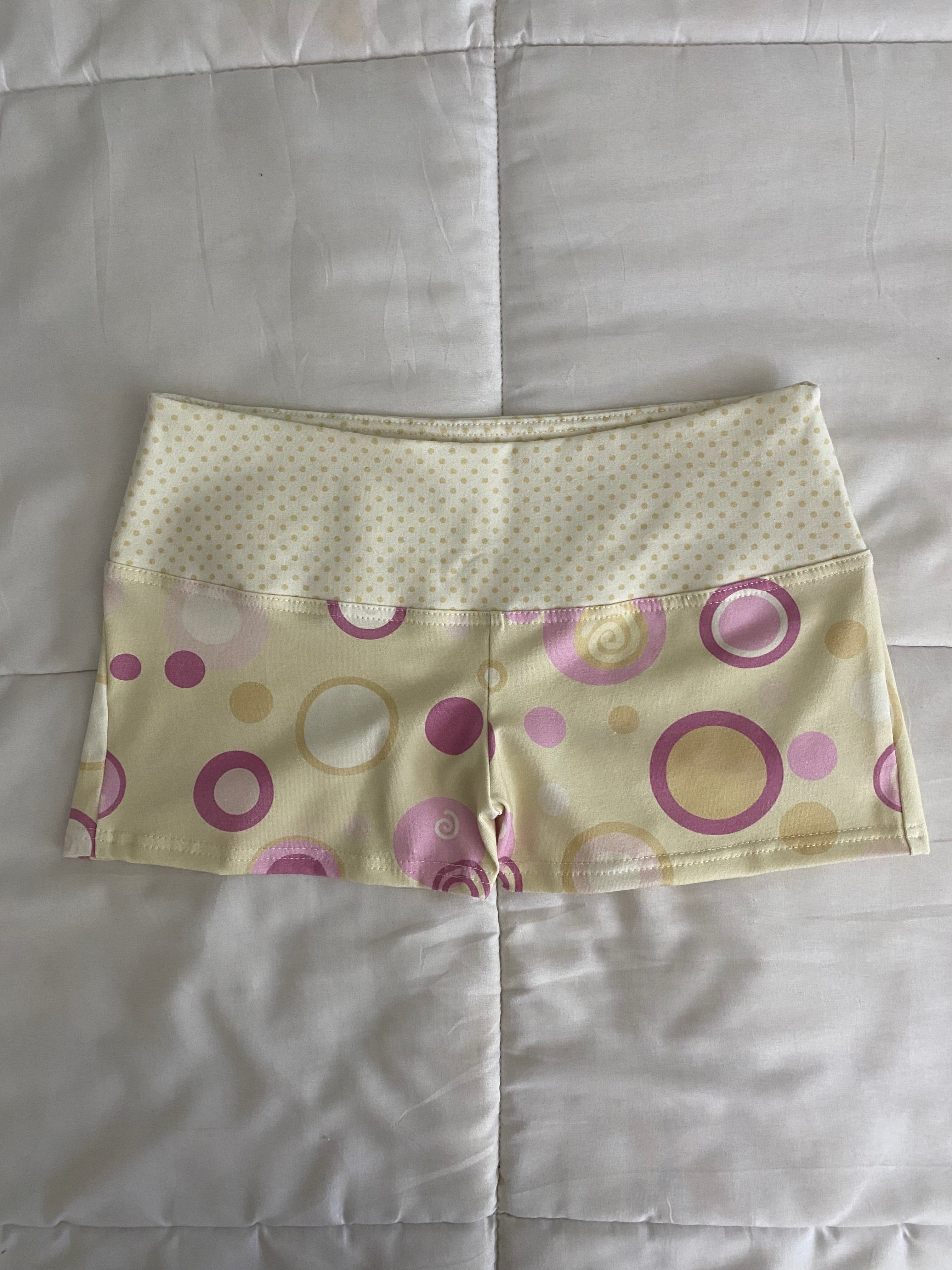 yellow & pink swirl shorts