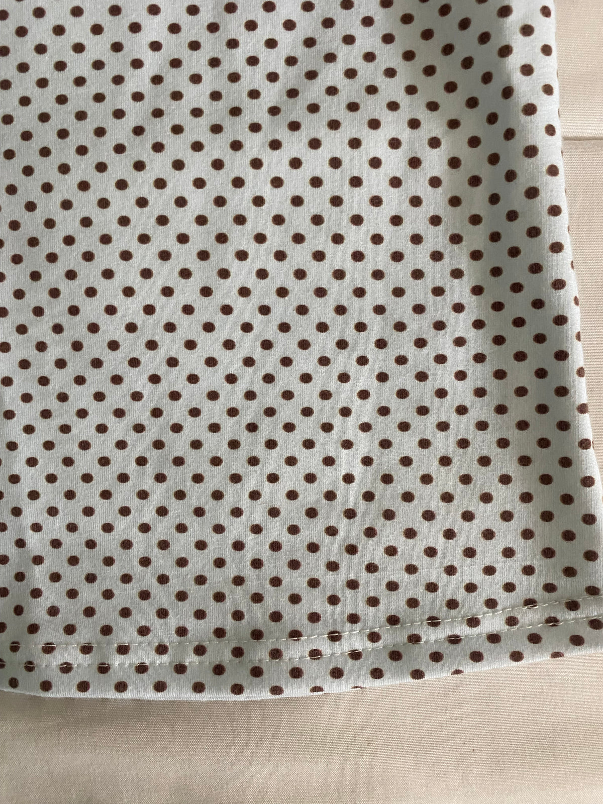blue & brown polka dot long sleeve top