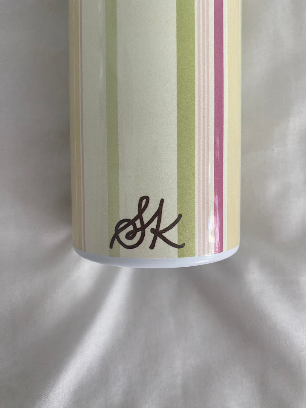 yellow/green/pink striped tumbler