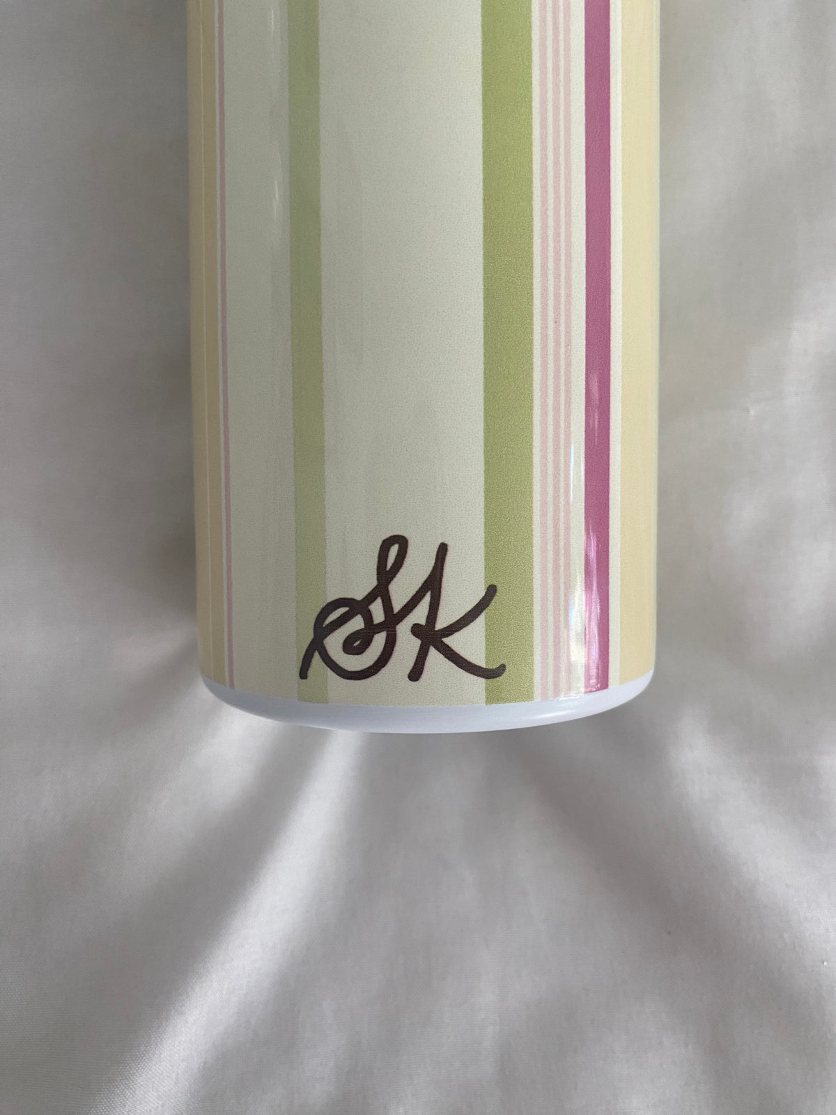 yellow/green/pink striped tumbler