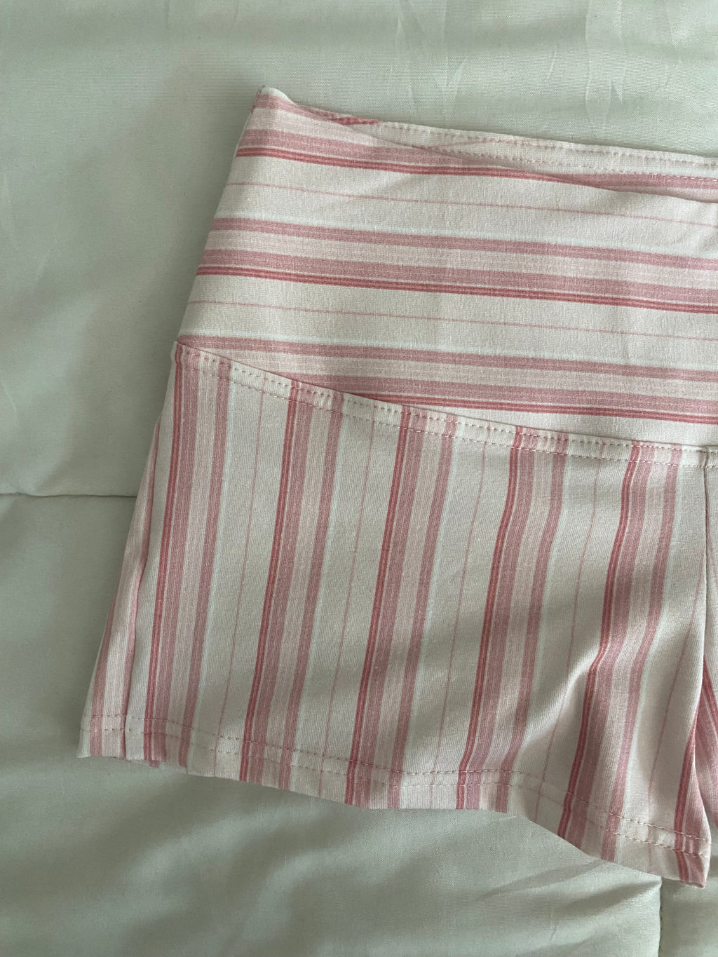 pink & white striped shorts