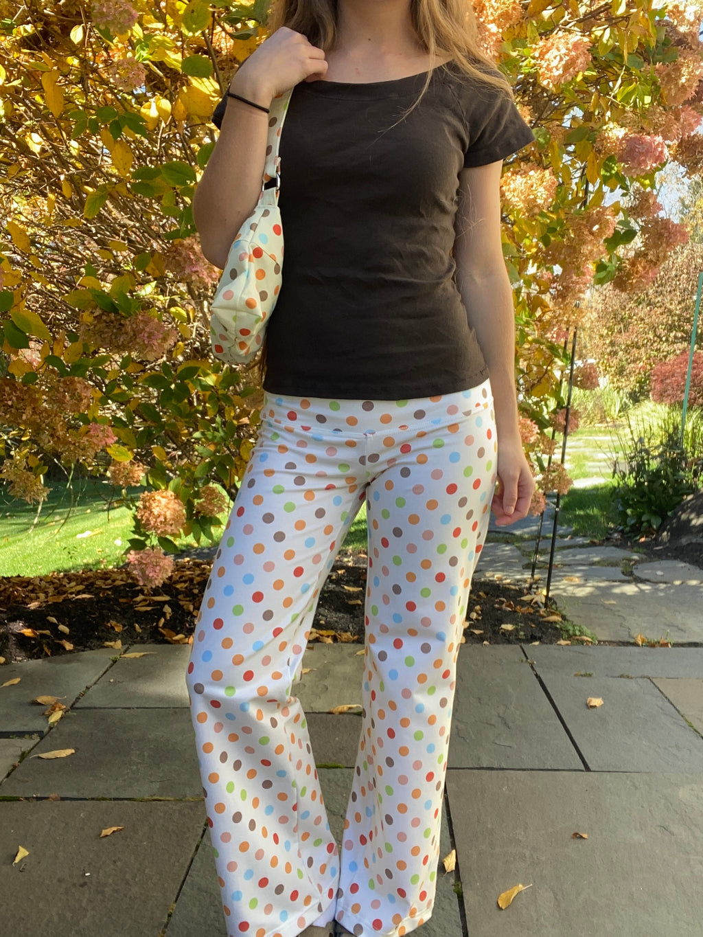 multicolored large polka dot pants