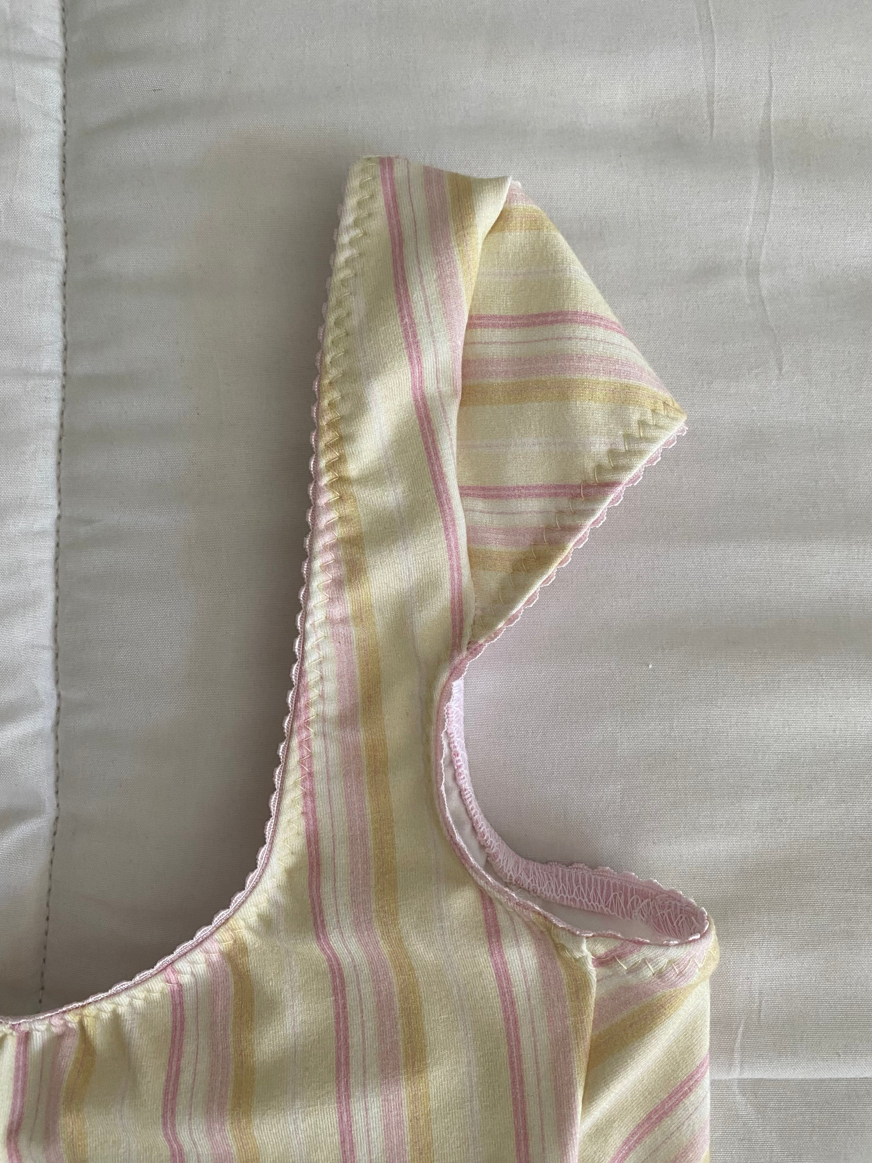 yellow & pink striped top
