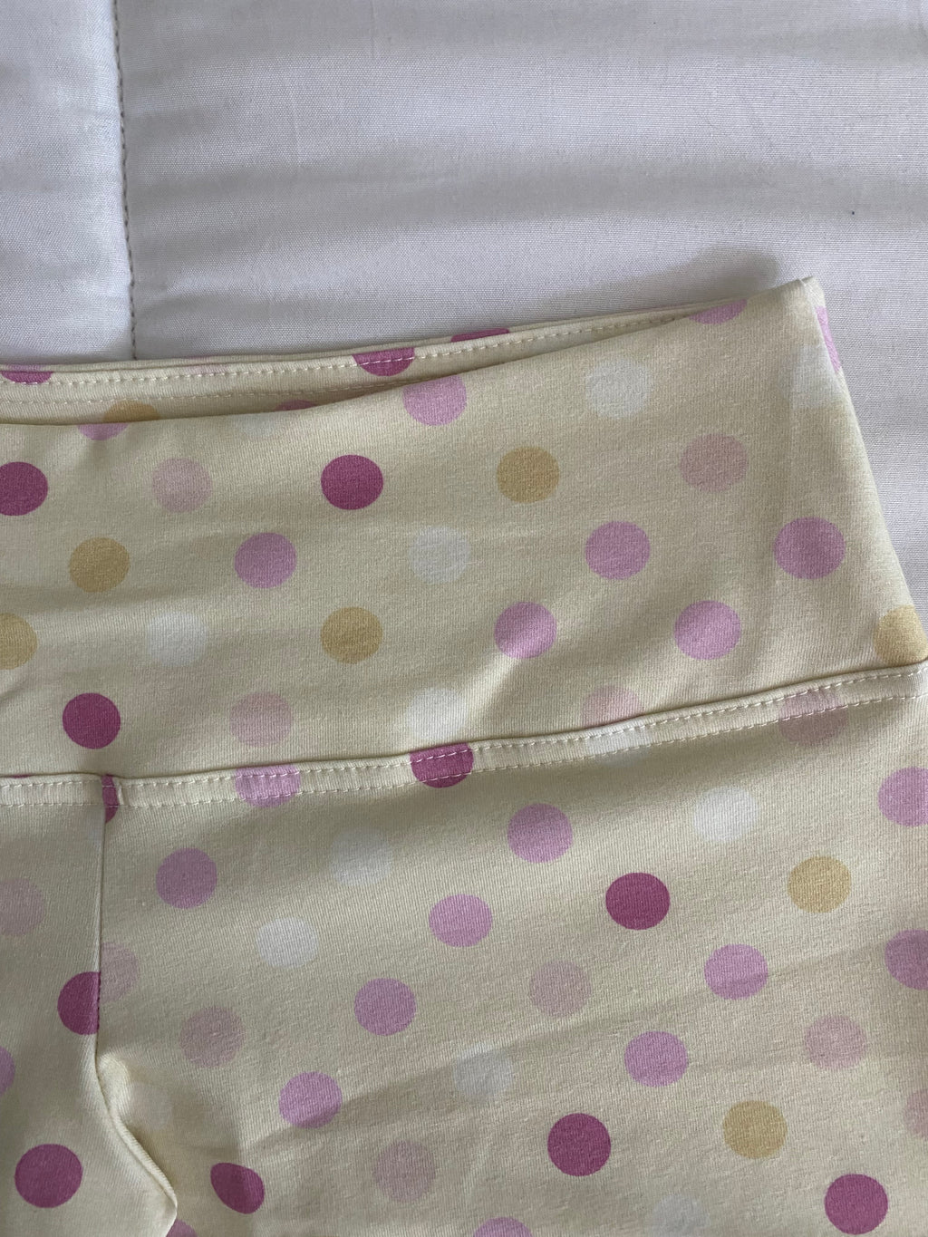 large polka dot shorts in yellow