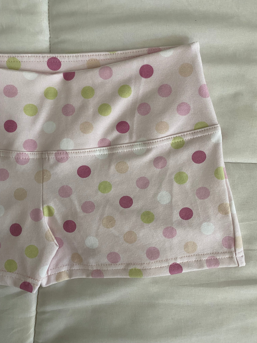 large polka dot shorts in pink