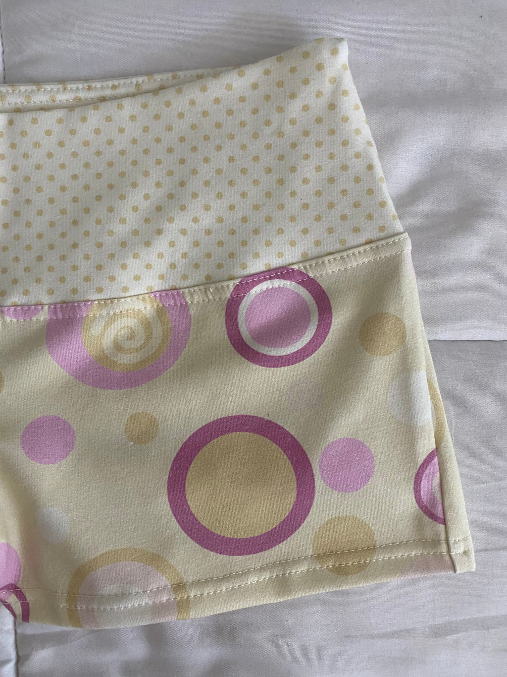 yellow & pink swirl shorts