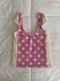 yellow & dark pink polka dot top