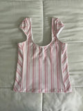 pink & white striped top