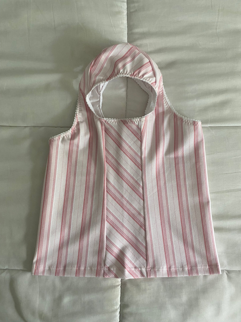 pink & white striped top