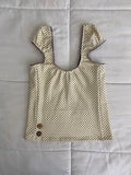 yellow & brown polka dot top