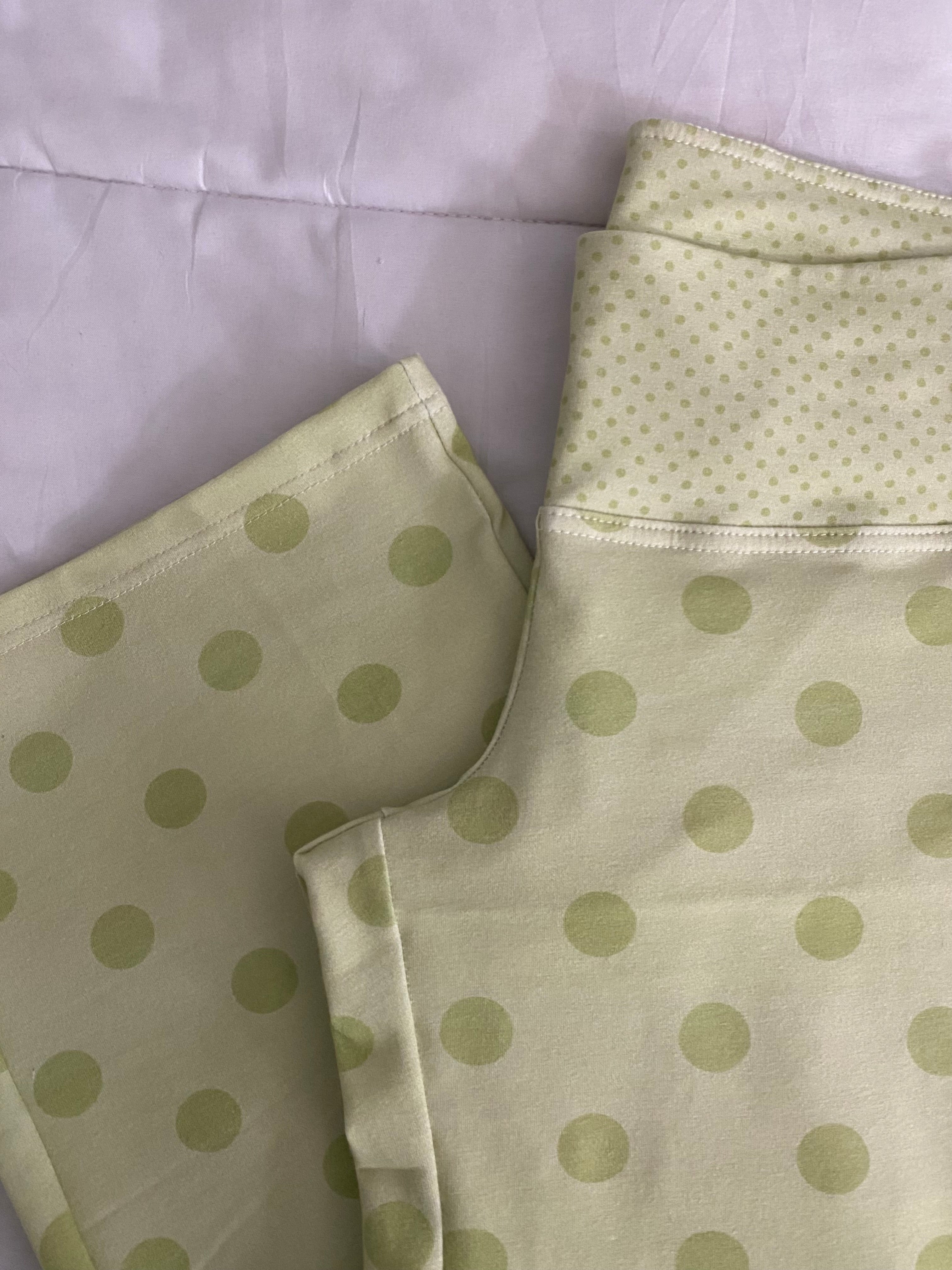 green polka dot pants