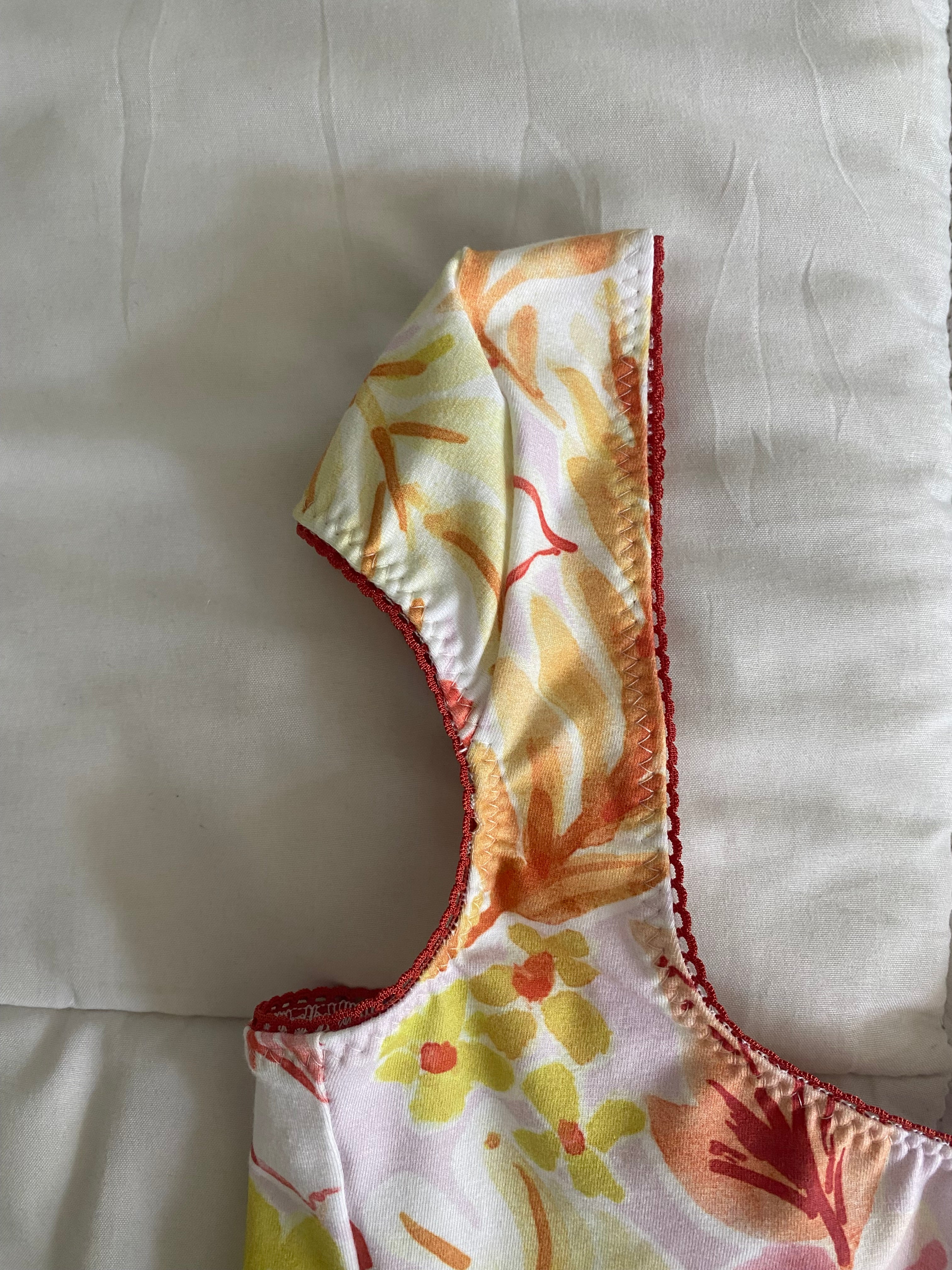 pink & orange floral top