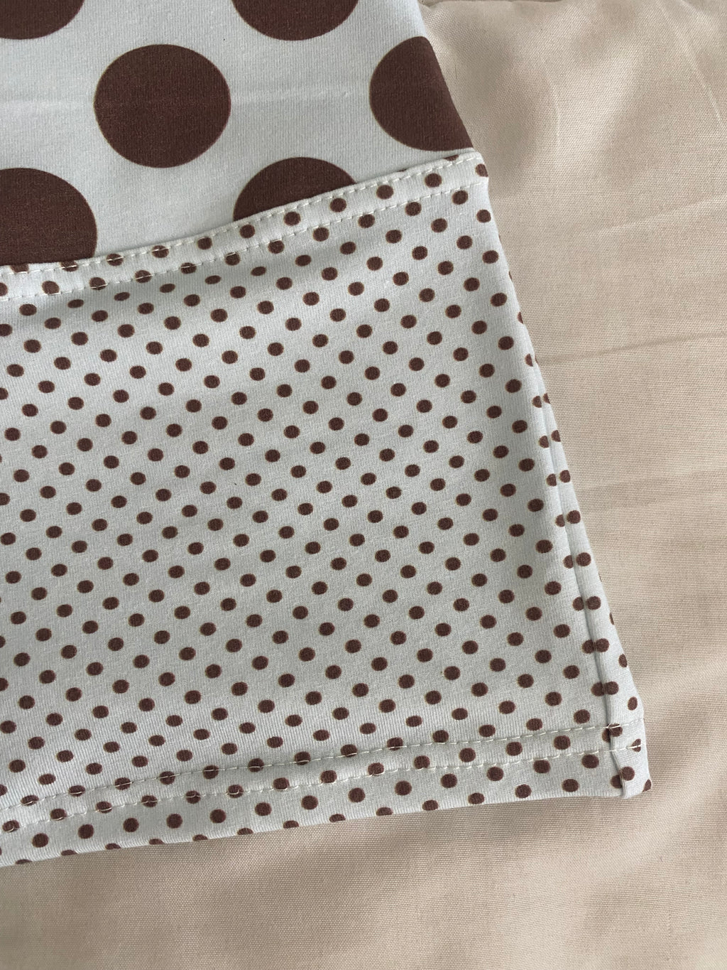 blue & brown polka dot shorts
