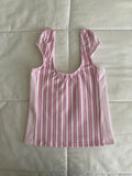 light pink & dark pink stripe/polka dot top
