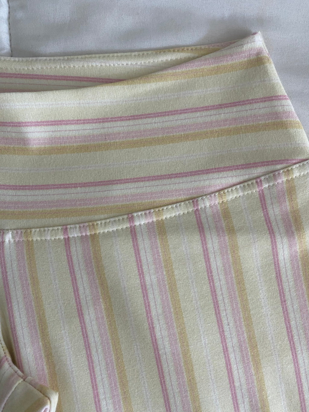 yellow & pink striped pants