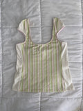 L green & pink striped/polka dot top