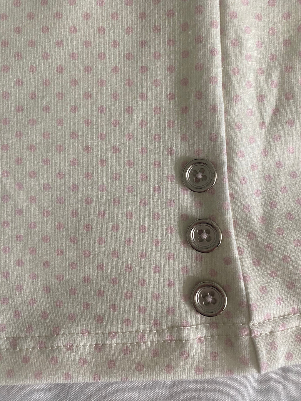 tiny pink & cream polka dot top