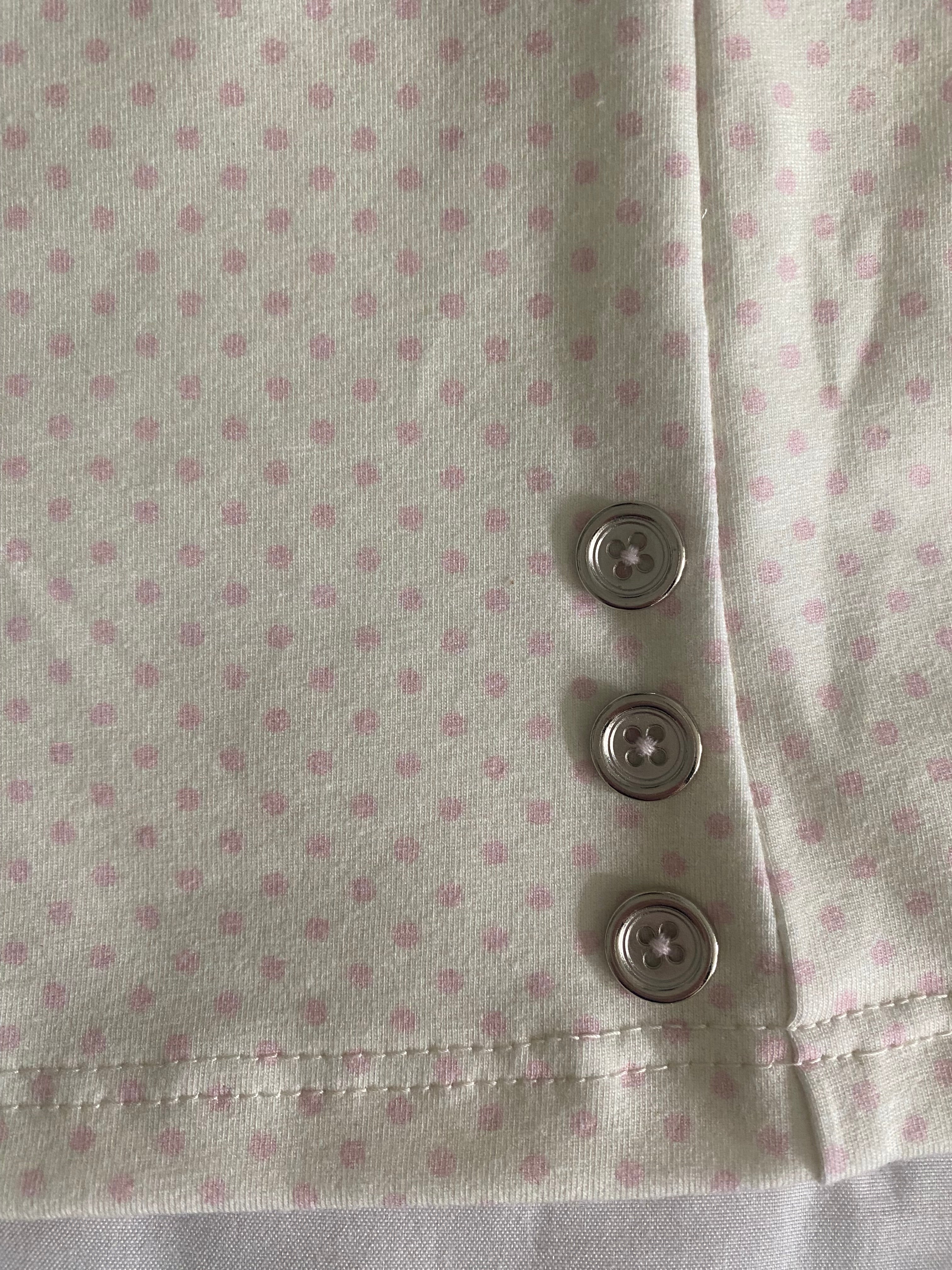 tiny pink & cream polka dot top