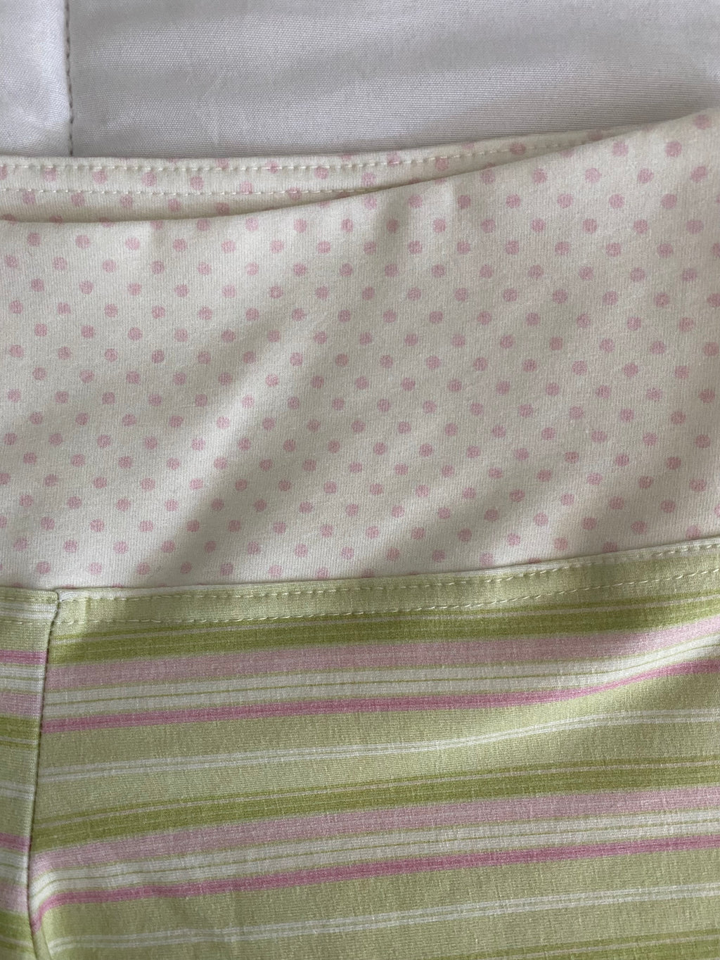 green & pink striped/polka dot shorts