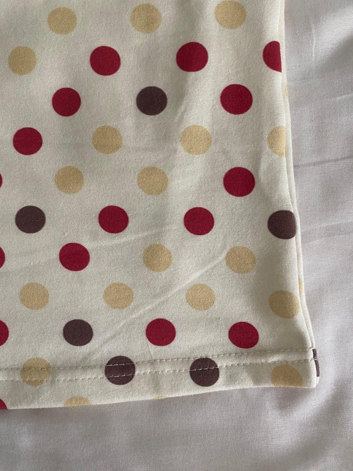 red & brown polka dot long sleeve top