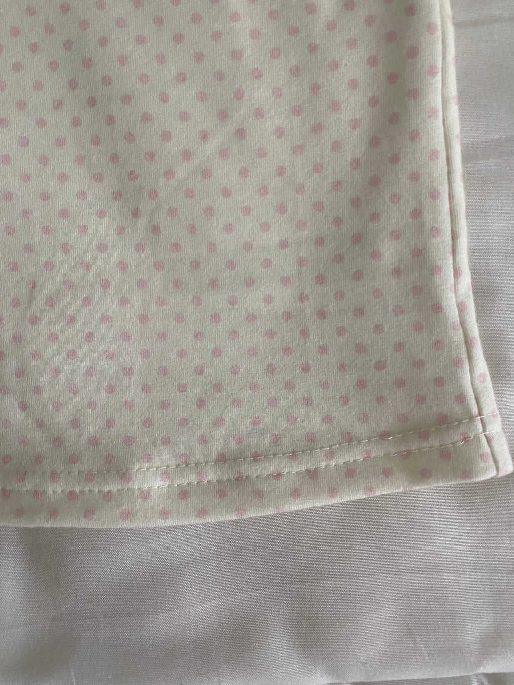pink & cream silver button long sleeve top