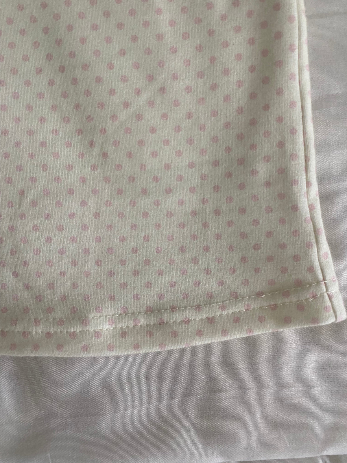pink & cream silver button long sleeve top