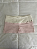 pink & cream silver button shorts