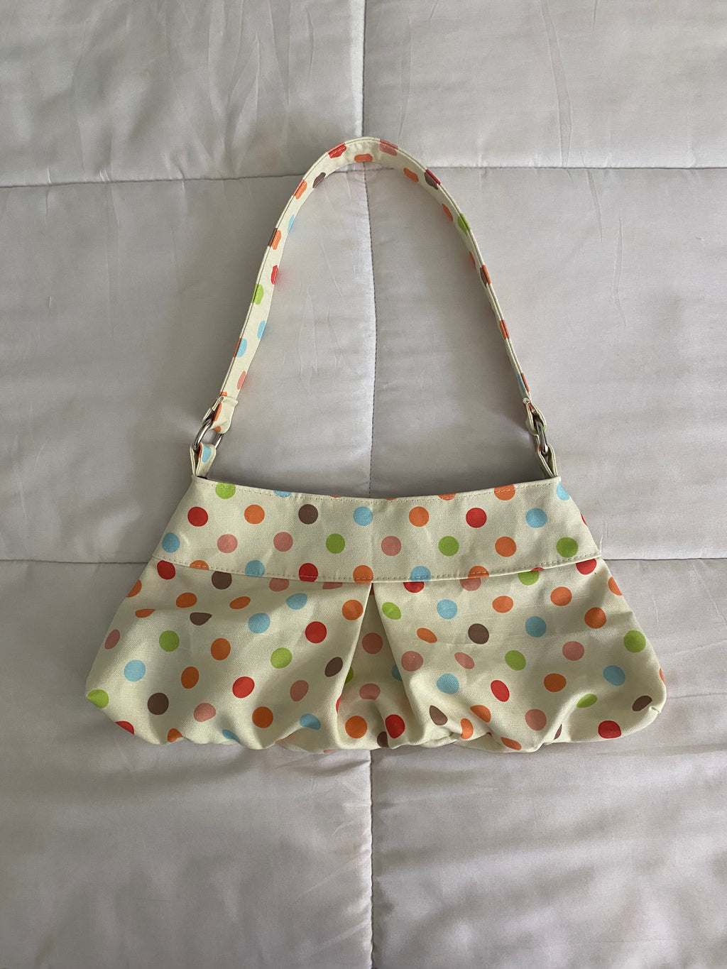 large polka dot multicolored purse