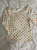 multicolored large polka dot long sleeve top