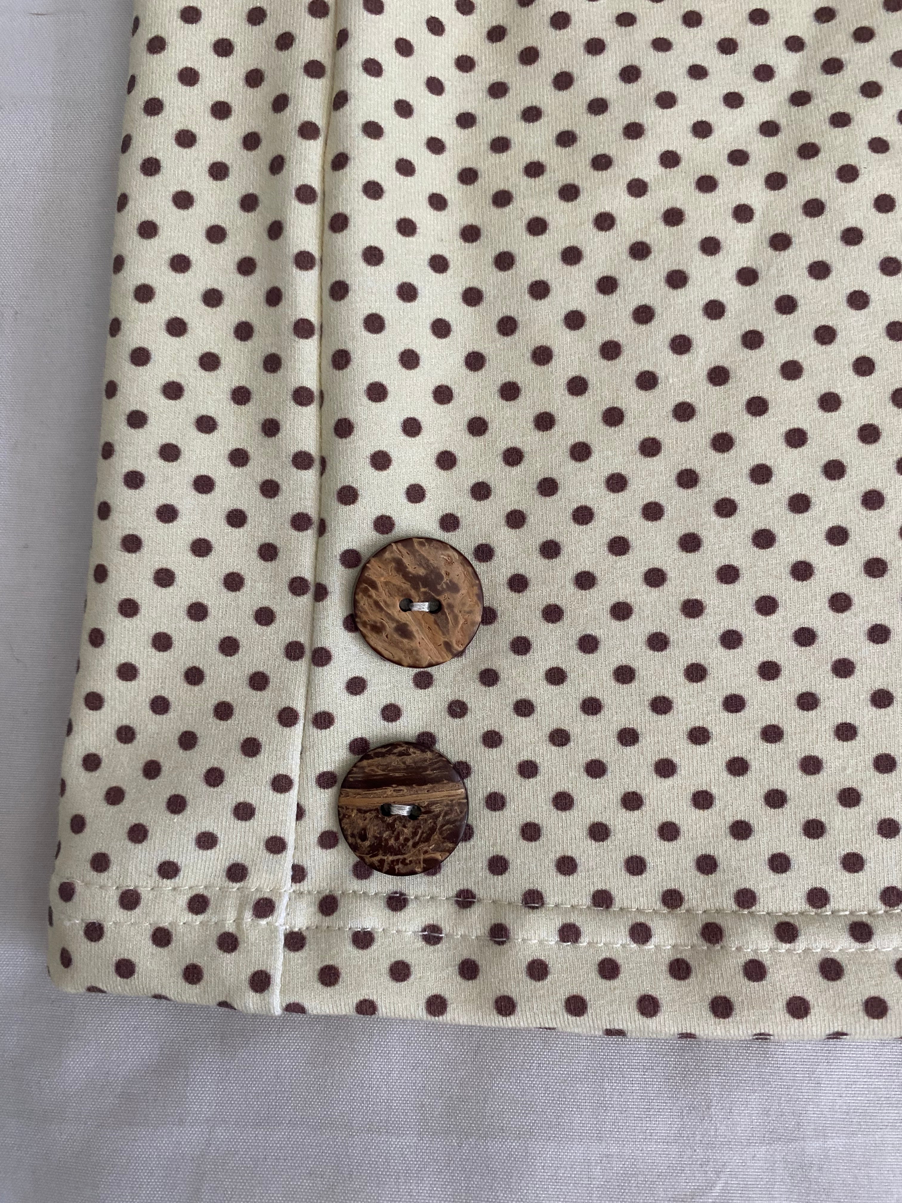 yellow & brown polka dot top
