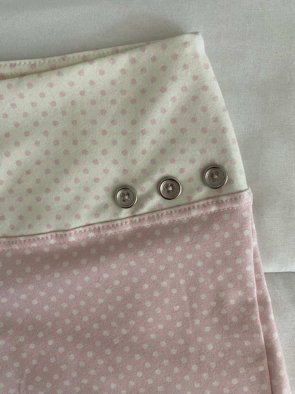 pink & cream silver button shorts