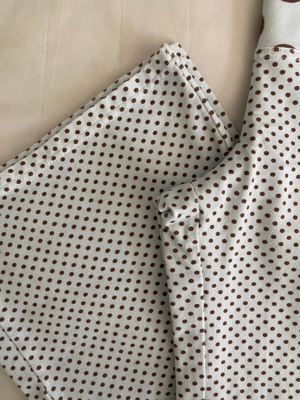 blue & brown polka dot pants